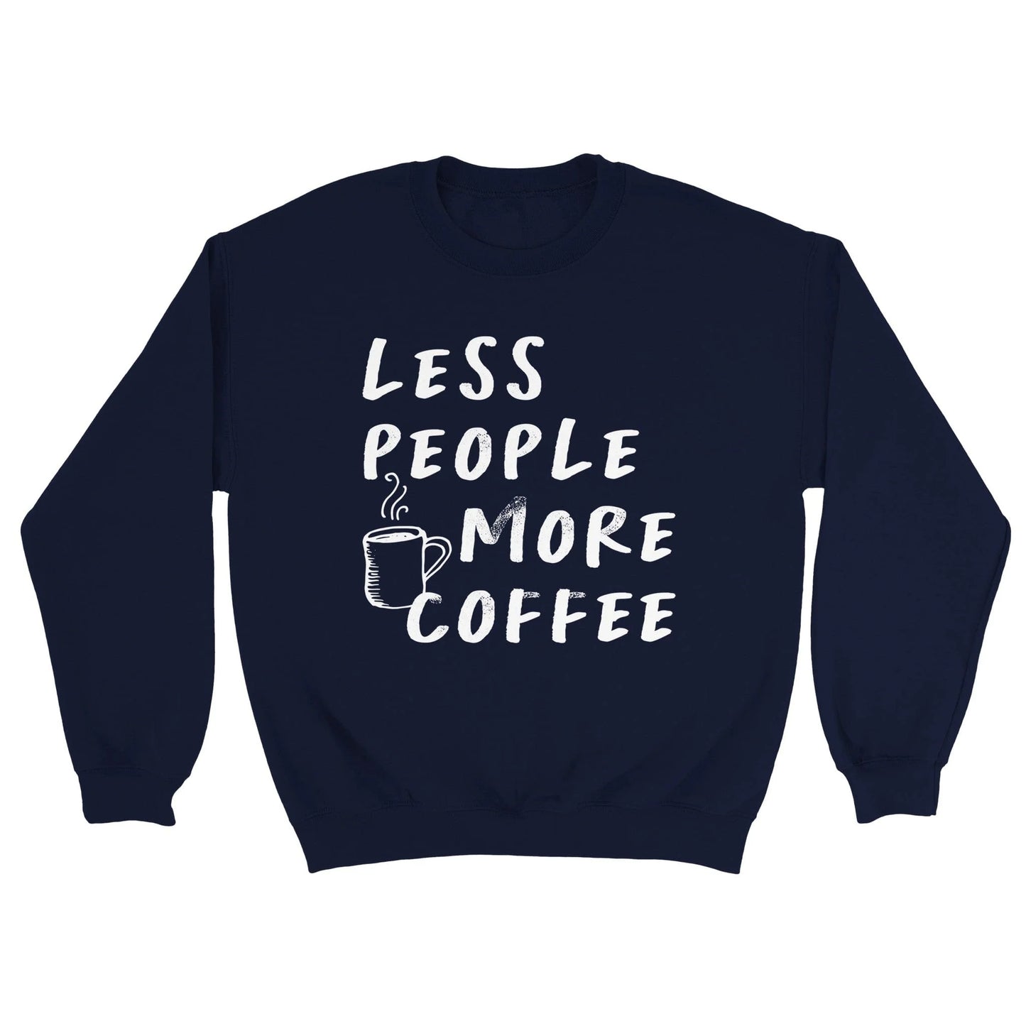 Felpa sweater loose fit LESS PEOPLE MORE COFFEE unisex in stile koreano aspie shop asperger autism