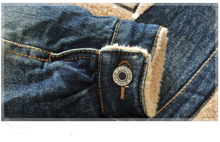 Giacca jeans con colletto simil montone per bambini in stile coreano Adhd aspie shop asperger autismo dsa