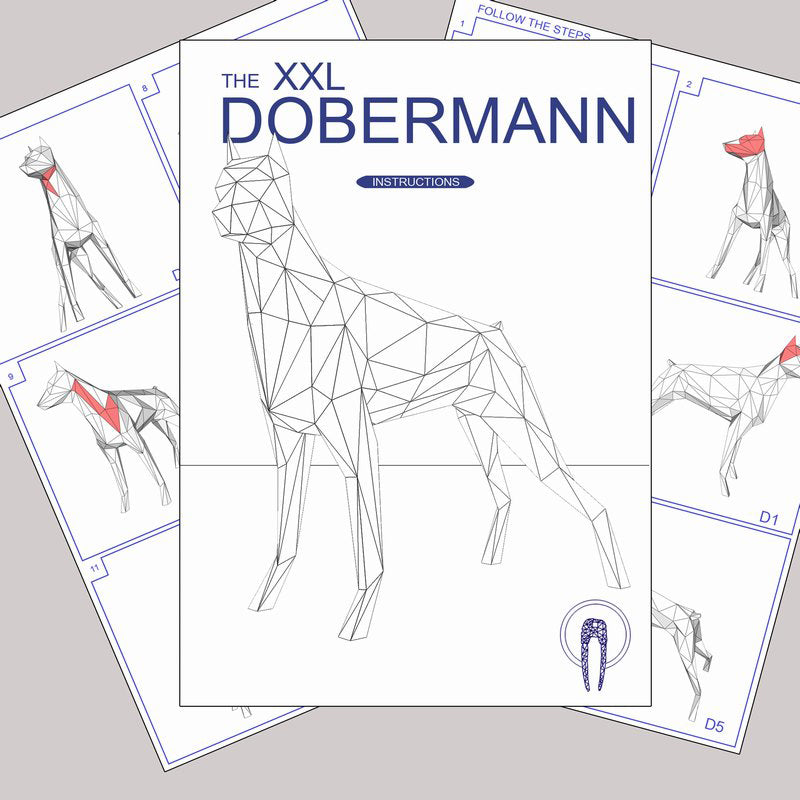 Kit di origami in 3D Dobermann per il fai da te aspie shop neurodivergenti neurodivergenza ADHD autism dyspraxia dyslexia spectrum neurodiversity neurodiverse conditions Tourette down dyscalculia Irlen autisme dyspraxie spectre dyslexie neurodiversité affections dyscalculie neurodivergents syndrome Asperger