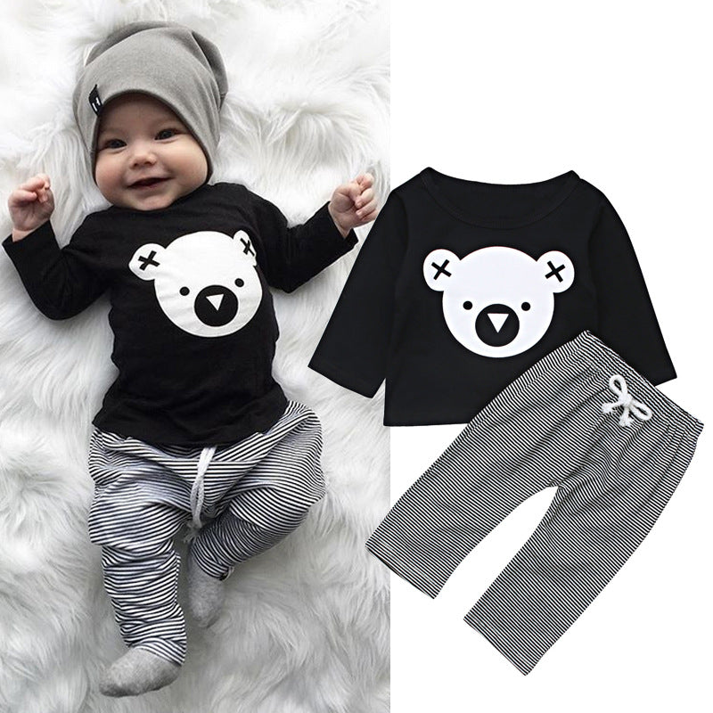 Set completo pantaloni a righe e maglietta top koala due pezzi per bambini adhd aspie shop neurodivergenti asperger