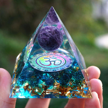 Piramide di orgonite, sfera di cristallo di ametista e pietra di cristallo naturale di ossidiana adhd aspie shop neurodivergenti neurodivergenza ADHD autism dyspraxia dyslexia spectrum neurodiversity neurodiverse conditions Tourette down dyscalculia Irlen