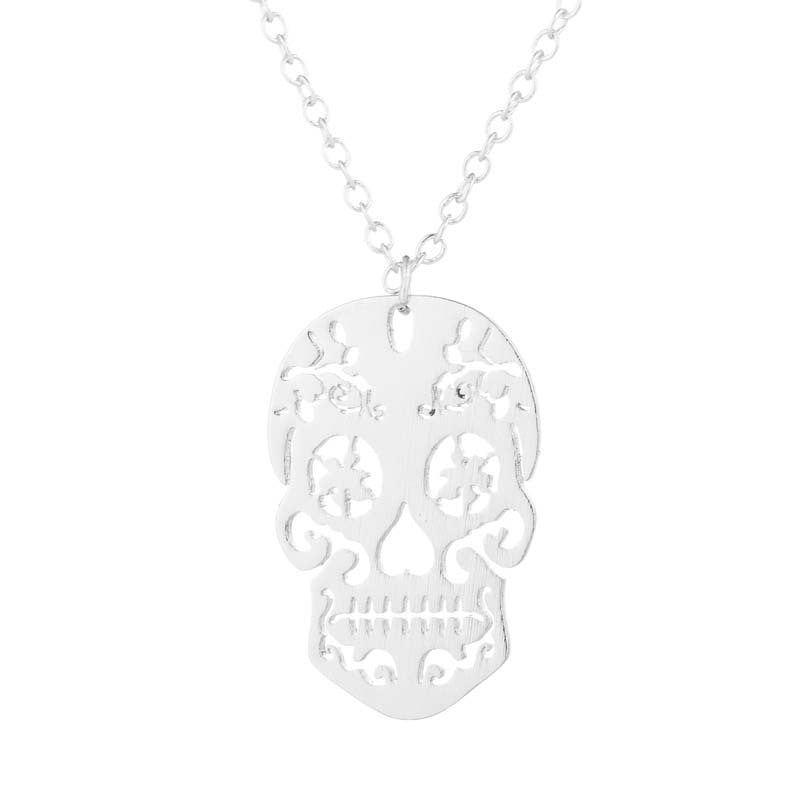 Ciondolo teschio stilizzato in stile Santa Muerte - Aspie Shop