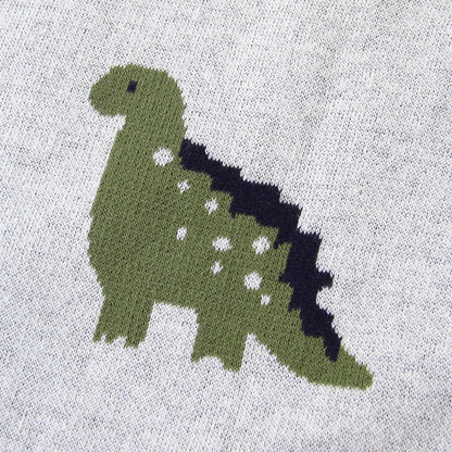 Coperta per bambini e neonati lavorata a maglia piccolo dinosauro 100x80 cm adhd aspie shop for neurodivergent people