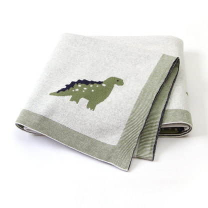 Coperta per bambini e neonati lavorata a maglia piccolo dinosauro 100x80 cm adhd aspie shop for neurodivergent people