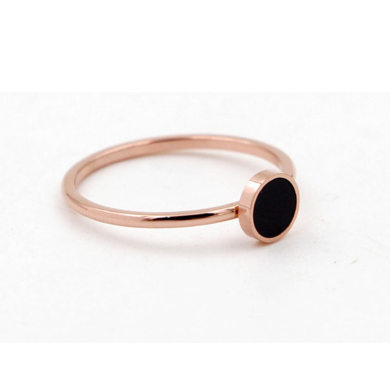 Anello black hole in acciaio al titanio placcato oro rosa adhd aspie shop asperger autismo