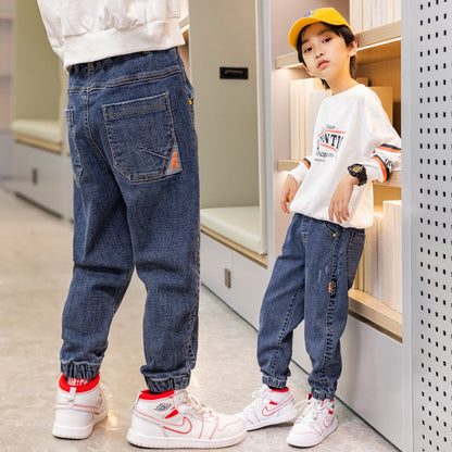 Jeans tuta cargo con elastico alle caviglie per bambini - Aspie Shop