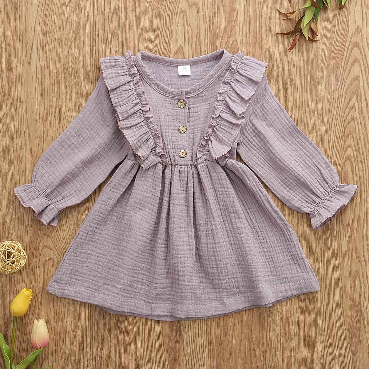 Vestito da bambina in cotone maniche lunghe monocromo aspie asperger spettro autistico adhd