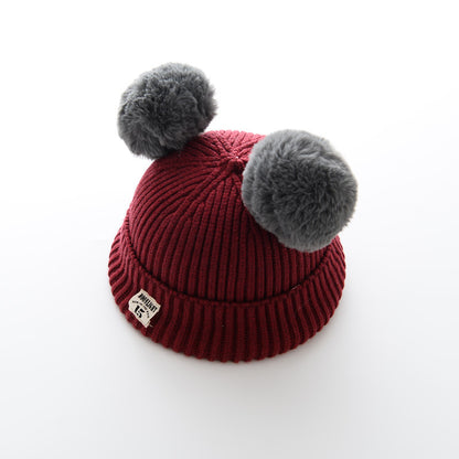 Cappello in lana con due plush balls per baby adhd asperger autismo aspie shop