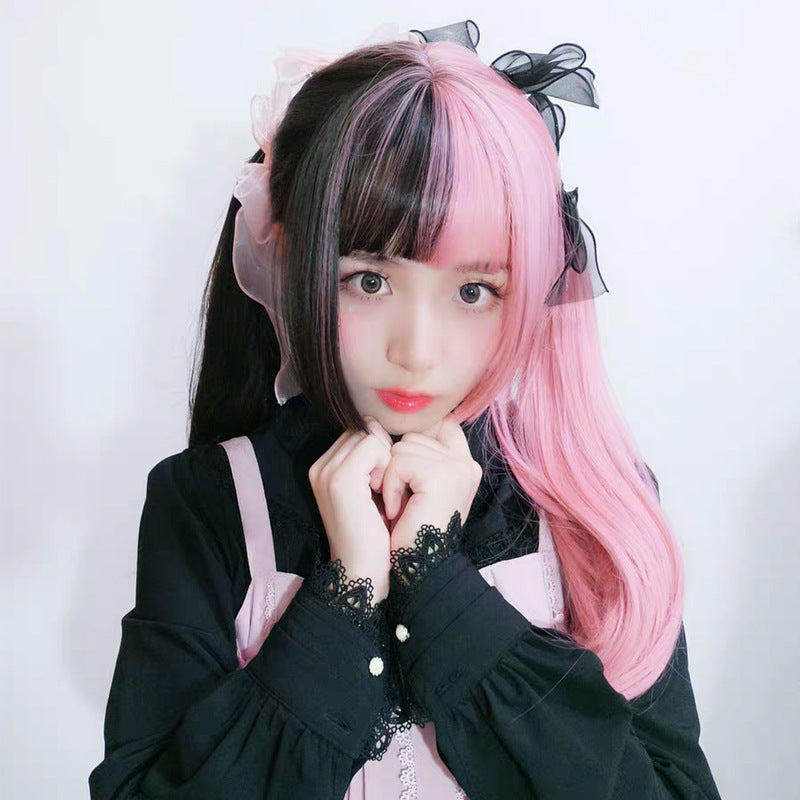 Parrucca cosplay anime capelli lunghi lisci femminili bicolore in stile koreano adhd aspie shop per neurodivergenti autistici dislessici