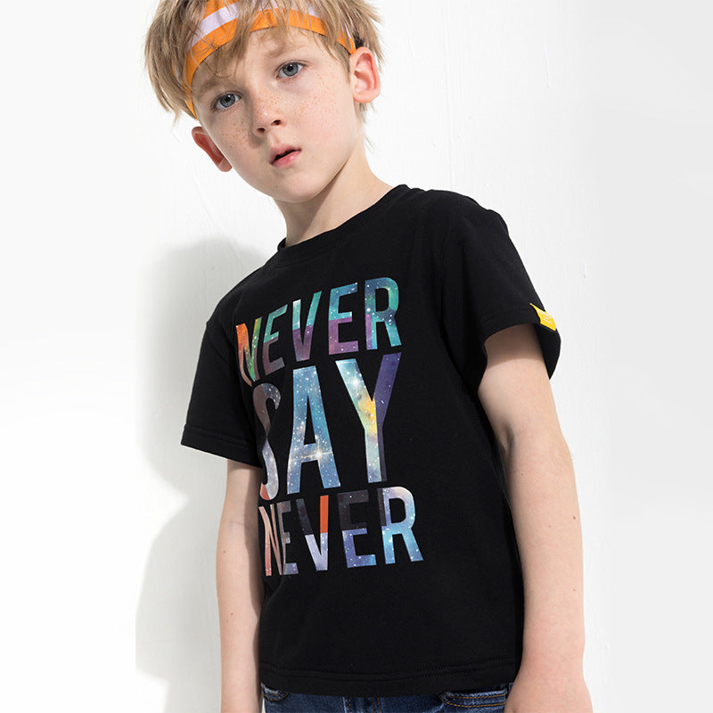 T-shirt NEVER SAY NEVER per bambini aspie shop asperger autismo adhd