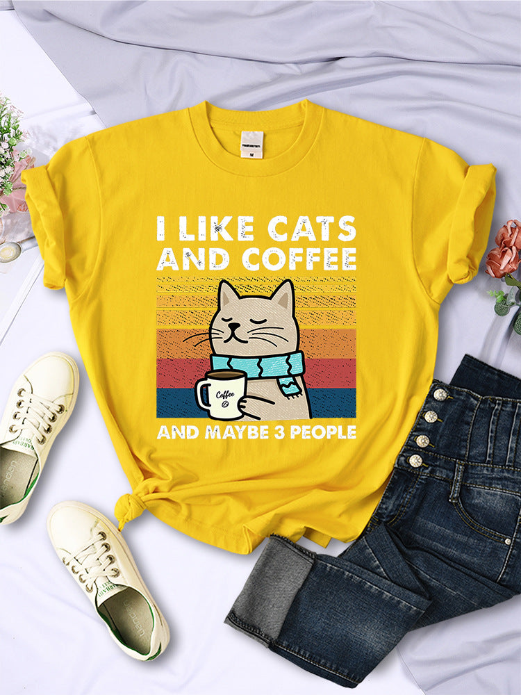 T-shirt I LIKE CATS AND COFFEE aspie shop asperger adhd neurodivergenti