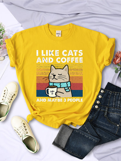 T-shirt I LIKE CATS AND COFFEE aspie shop asperger adhd neurodivergenti