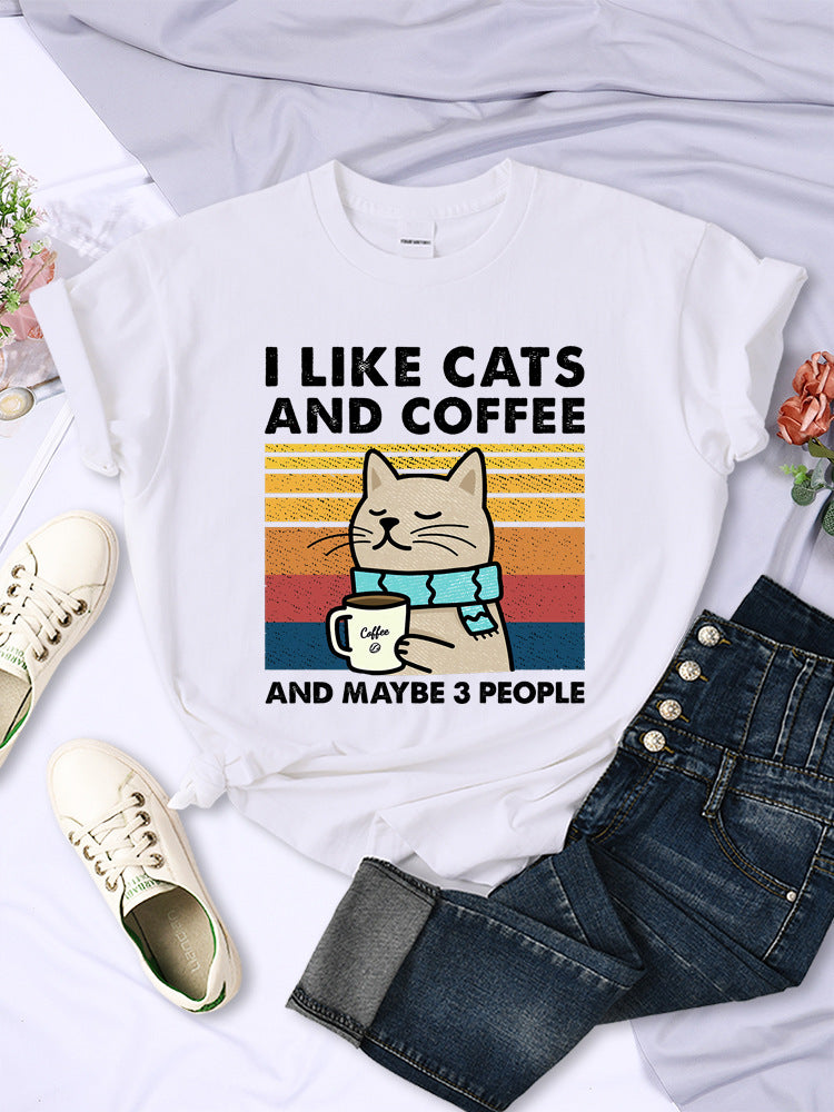 T-shirt I LIKE CATS AND COFFEE aspie shop asperger adhd neurodivergenti