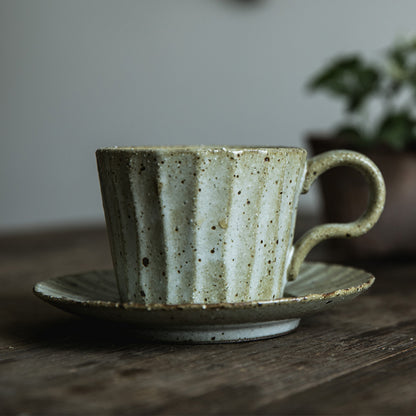 Set di tazza e piattino per la colazione in ceramica grezza in stile retrò adhd asperger aspie shop spettro autistico neurodivergenza