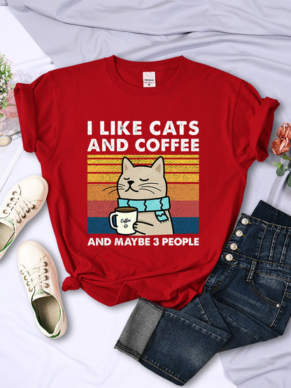 T-shirt I LIKE CATS AND COFFEE aspie shop asperger adhd neurodivergenti