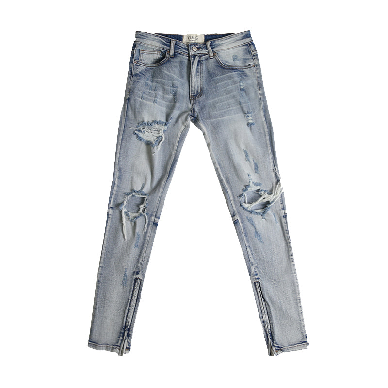 Jeans straight legs strappati con zip sulle caviglie per uomo aspie shop neurodivergenti neurodivergenza ADHD autism dyspraxia dyslexia spectrum neurodiversity neurodiverse conditions Tourette down dyscalculia Irlen autisme dyspraxie spectre dyslexie neurodiversité affections dyscalculie neurodivergents syndrome Asperger