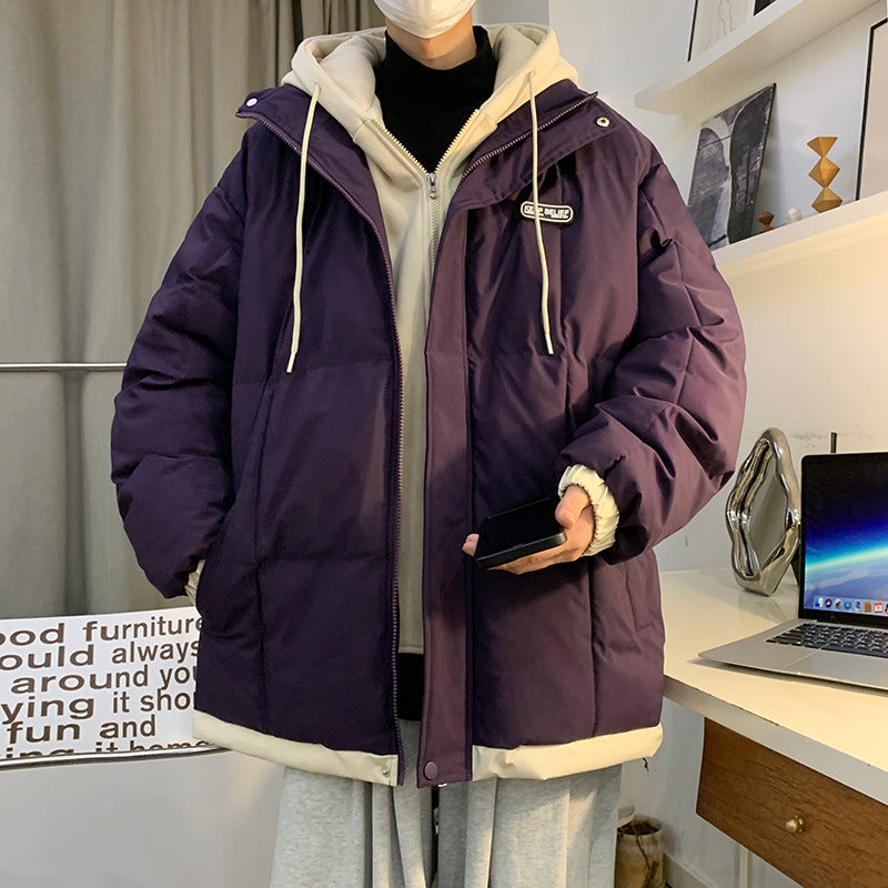 Piumino imbottito con inserto finto felpa con cappuccio in stile korean street wear aspie shop asperger autistico adhd dislessico discalculico