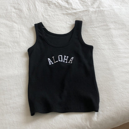 Crop top da donna estivo con ricamo ALOHA design a filo aspie shop neurodivergenti neurodivergenza ADHD autism dyspraxia dyslexia spectrum neurodiversity neurodiverse conditions Tourette down dyscalculia Irlen autisme dyspraxie spectre dyslexie neurodiversité affections dyscalculie neurodivergents syndrome Asperger