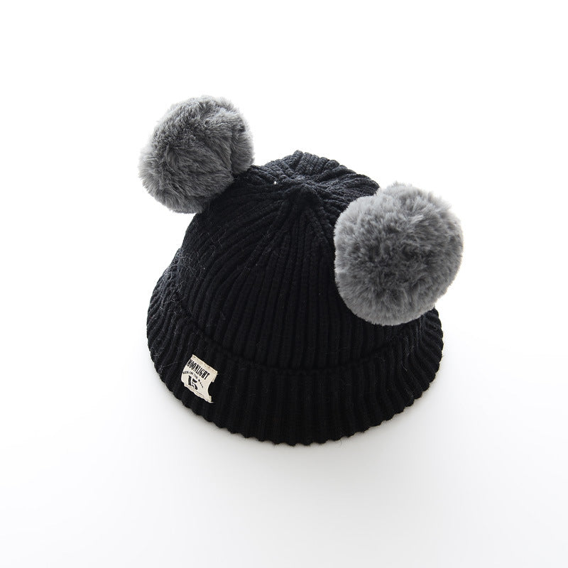 Cappello in lana con due plush balls per baby adhd asperger autismo aspie shop