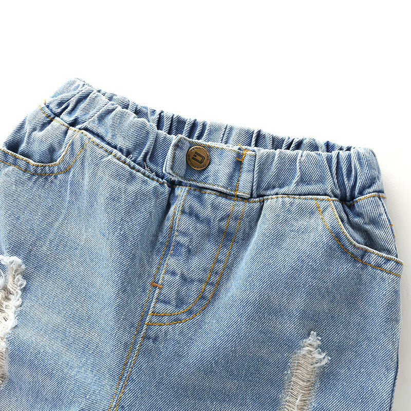 Jeans tuta strappati ripped per baby e bambini in stile koreano adhd aspie shop asperger autismo spettro