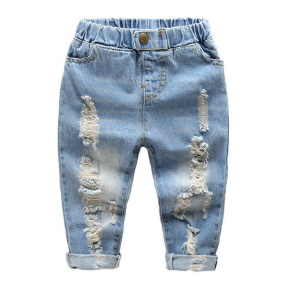 Jeans tuta strappati ripped per baby e bambini in stile koreano adhd aspie shop asperger autismo spettro