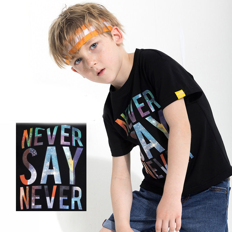 T-shirt NEVER SAY NEVER per bambini aspie shop asperger autismo adhd