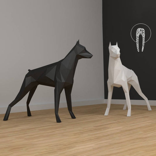 Kit di origami in 3D Dobermann per il fai da te aspie shop neurodivergenti neurodivergenza ADHD autism dyspraxia dyslexia spectrum neurodiversity neurodiverse conditions Tourette down dyscalculia Irlen autisme dyspraxie spectre dyslexie neurodiversité affections dyscalculie neurodivergents syndrome Asperger