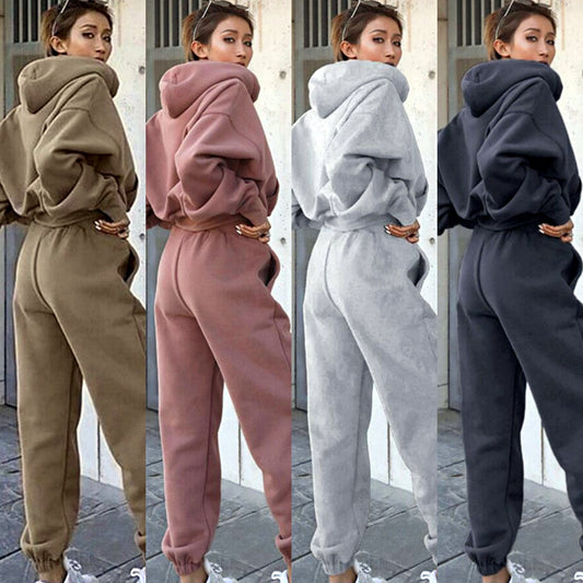 Women's New Style Casual Hooded Sports Tracksuit Set