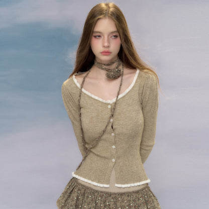 Maglia cardigan in lana e pizzo in stile vintage per ragazze adhd aspie shop asperger autismo