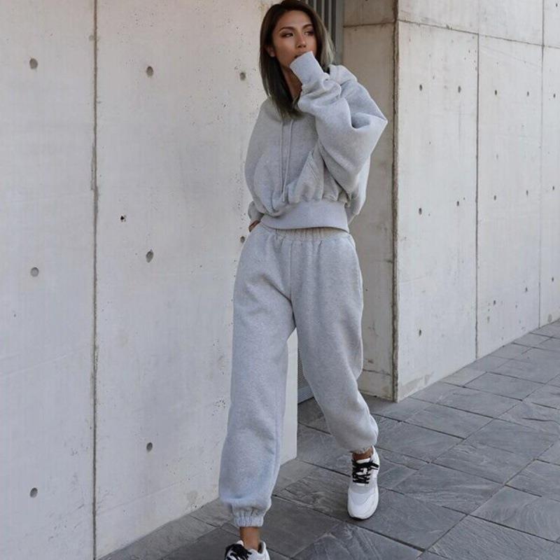 Women's New Style Casual Hooded Sports Tracksuit Set