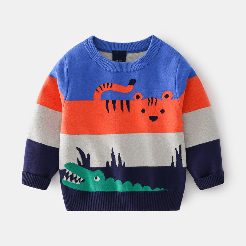 Maglione jacquard a doppio strato tigre e coccodrillo per bambino aspie shop asperger adhd spettro autistico