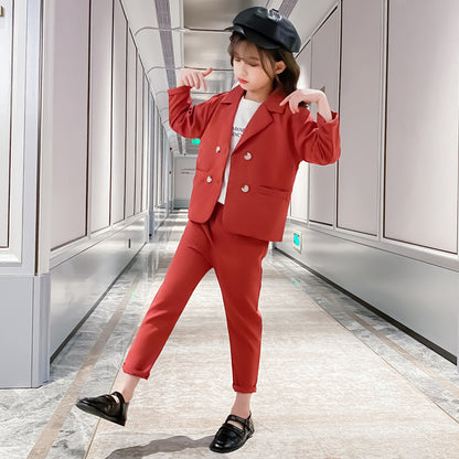 Completo giacca e pantalone bambina in stile koreano adhd spettro autistico