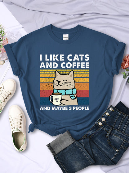 T-shirt I LIKE CATS AND COFFEE aspie shop asperger adhd neurodivergenti