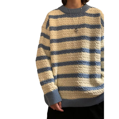 Maglione girocollo stripe design a strisce in stile harajuku adhd aspie shop asperger autismo