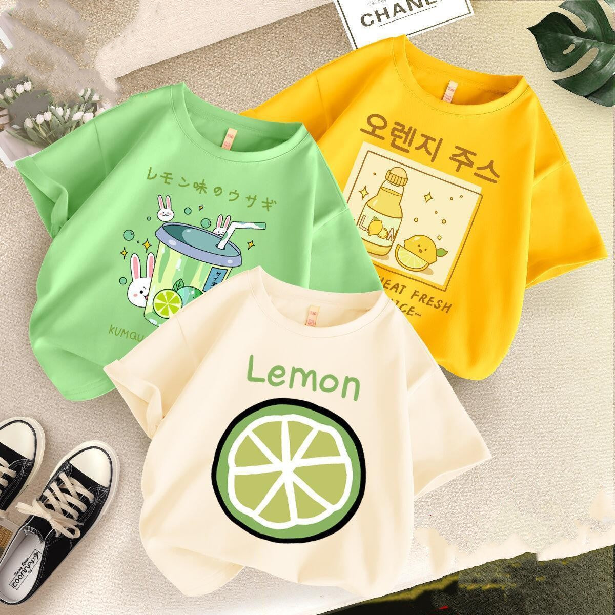 T-shirt a maniche corte per bambini drinks al lime e limonata in giapponese e coreano aspie shop neurodivergenti neurodivergenza ADHD autism dyspraxia dyslexia spectrum neurodiversity neurodiverse conditions Tourette down dyscalculia Irlen autisme dyspraxie spectre dyslexie neurodiversité affections dyscalculie neurodivergents syndrome Asperger