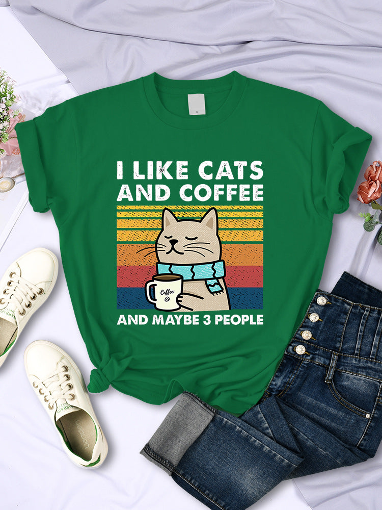 T-shirt I LIKE CATS AND COFFEE aspie shop asperger adhd neurodivergenti