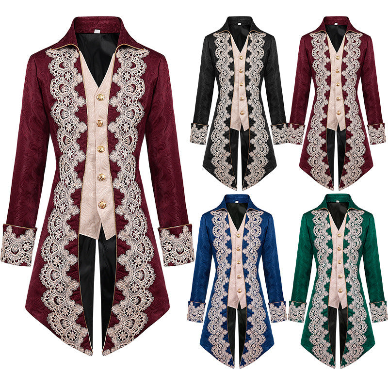 Costume cosplay medievale in stile Steampunk a coda di rondine da uomo - Aspie Shop