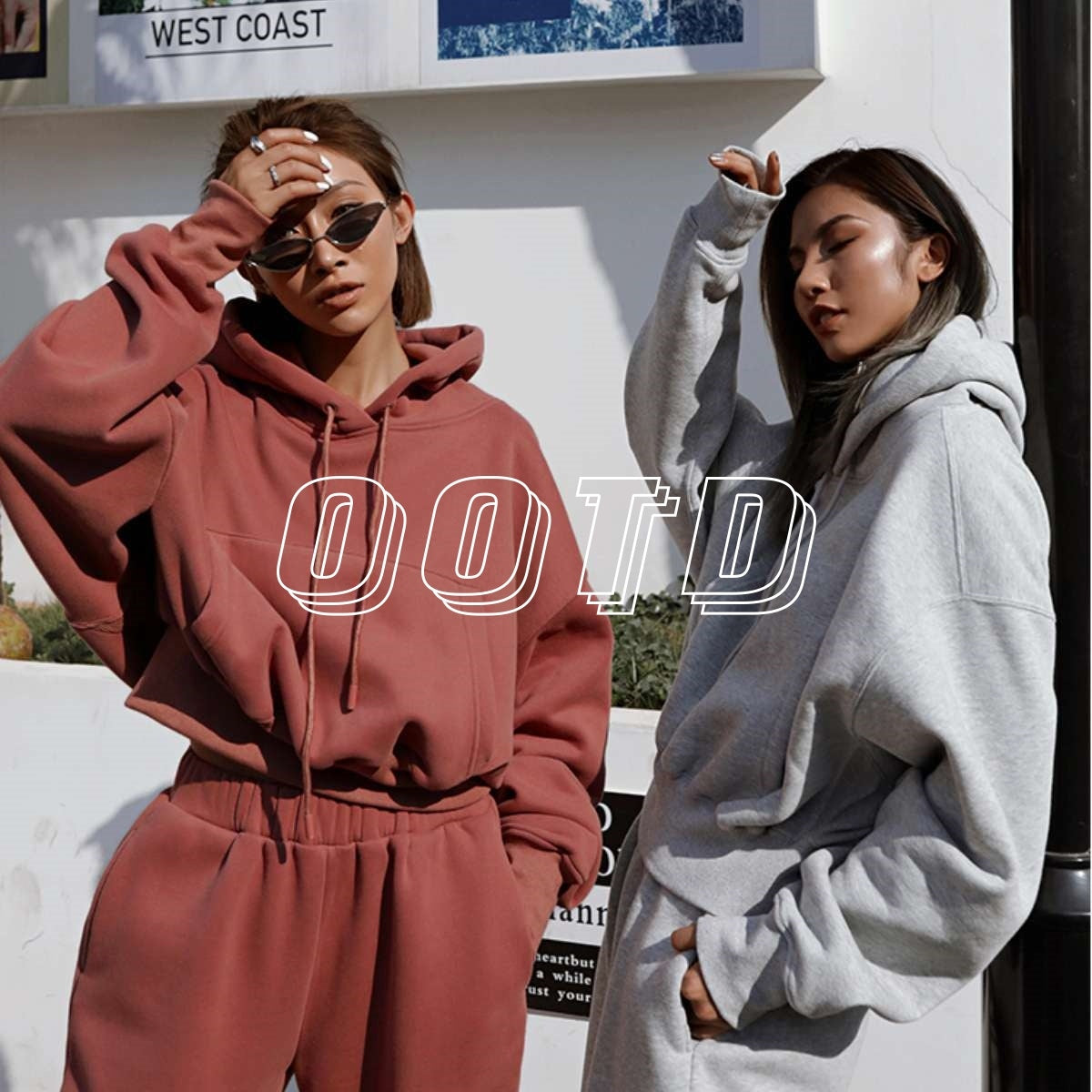 Women's New Style Casual Hooded Sports Tracksuit Set