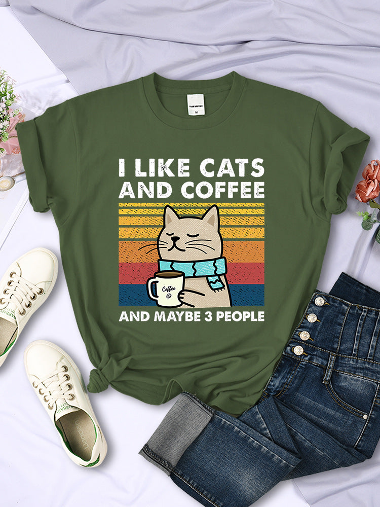 T-shirt I LIKE CATS AND COFFEE aspie shop asperger adhd neurodivergenti