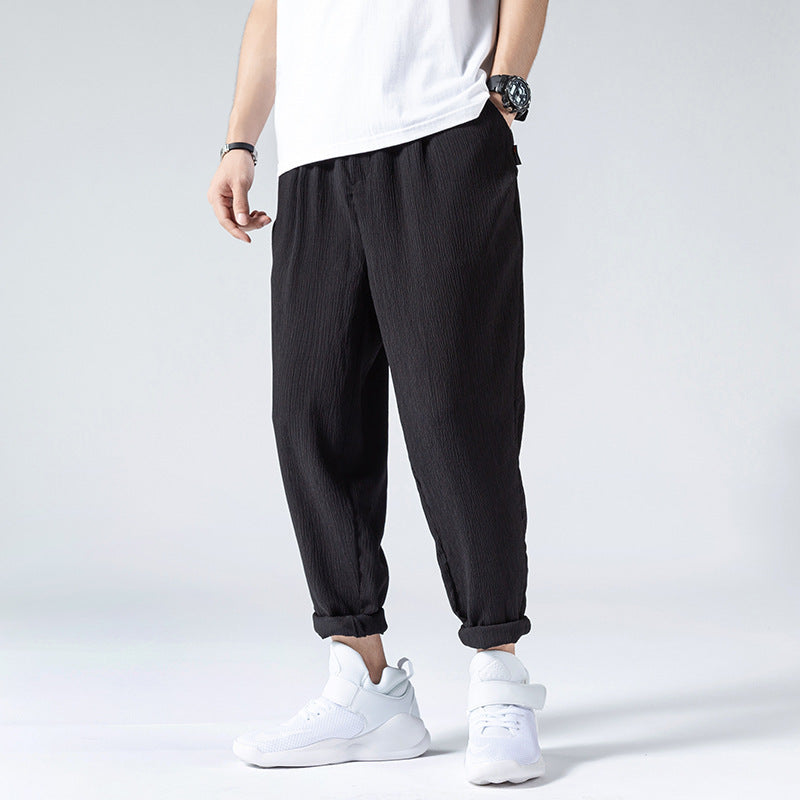 Lightweight summer trousers with cuffs for men