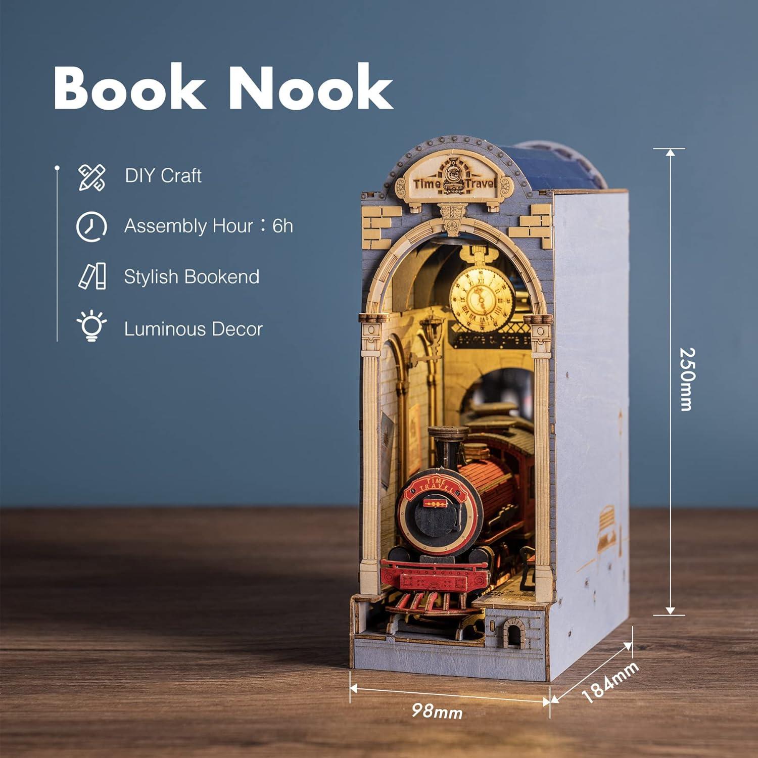 Puzzle 3D quattro storie a forma di libro in miniatura in legno fai da te - Aspie Shop