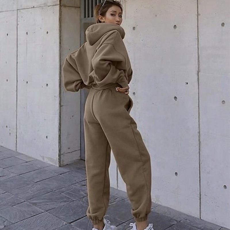 Women's New Style Casual Hooded Sports Tracksuit Set