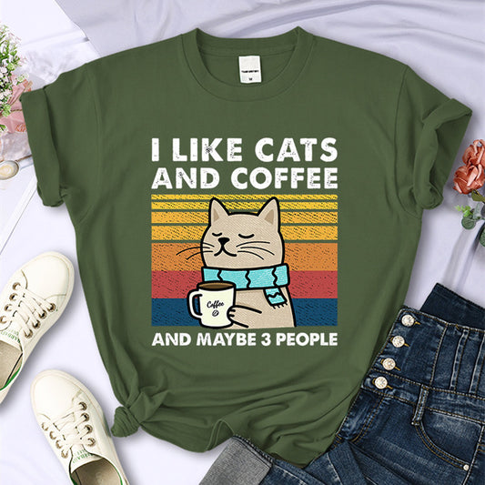 T-shirt I LIKE CATS AND COFFEE aspie shop asperger adhd neurodivergenti