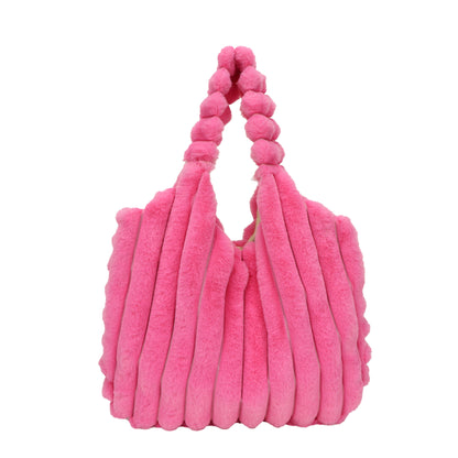 Borsa plush bag in peluche a righe a spalla e a mano capacità grande aspie shop per neurodivergenti asperger adhd dislessici tourettici autistici