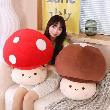 Peluche fungo shiitake marrone rosso neurodivergente asperger adhd spettro plush toy