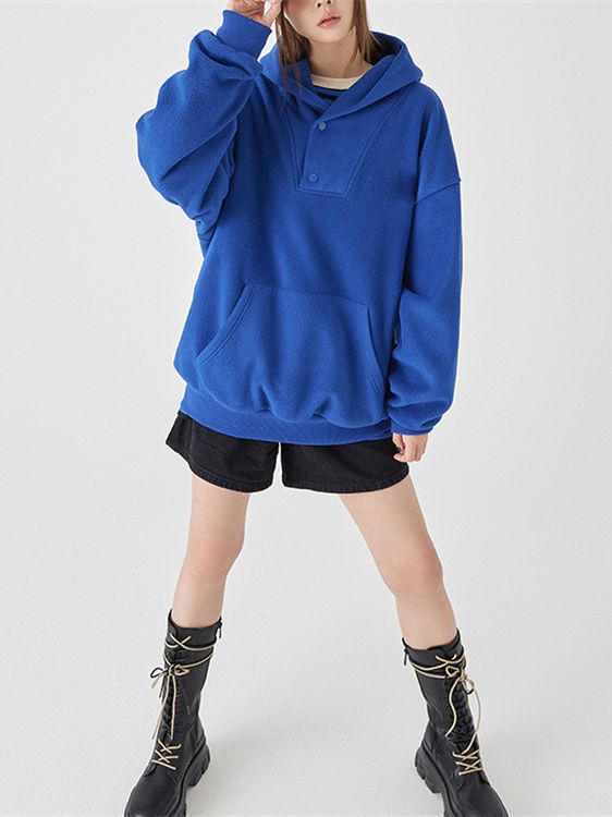 Felpa pullover con cappuccio loose fit in pile termico adhd aspie shop asperger autismo