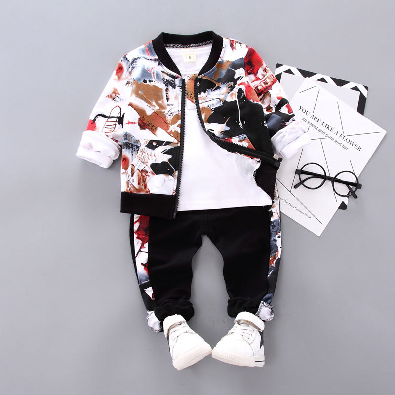 Set completo casual trendy giacca, maglietta e pantalone 3 pezzi per bambini in stile koreano adhd asperger spettro autistico aspie shop