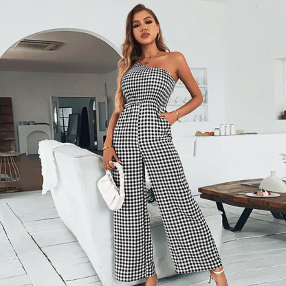 Tutina jumpsuit da donna mono spalla pattern a quadretti aspie shop neurodivergenti neurodivergenza ADHD autism dyspraxia dyslexia spectrum neurodiversity neurodiverse conditions Tourette down dyscalculia Irlen autisme dyspraxie spectre dyslexie neurodiversité affections dyscalculie neurodivergents syndrome Asperger