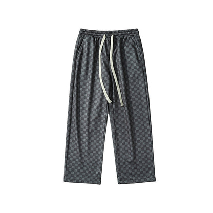 Pantaloni sportivi sport pants loose straight casual effetto scacchiera in stile Hong Kong aspie shop neurodivergenti neurodivergenza ADHD autism dyspraxia dyslexia spectrum neurodiversity neurodiverse conditions Tourette down dyscalculia Irlen autisme dyspraxie spectre dyslexie neurodiversité affections dyscalculie neurodivergents syndrome Asperger