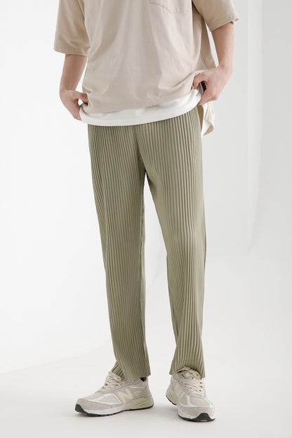 Pantaloni rigati corti cropped casual in stile giapponese da uomo